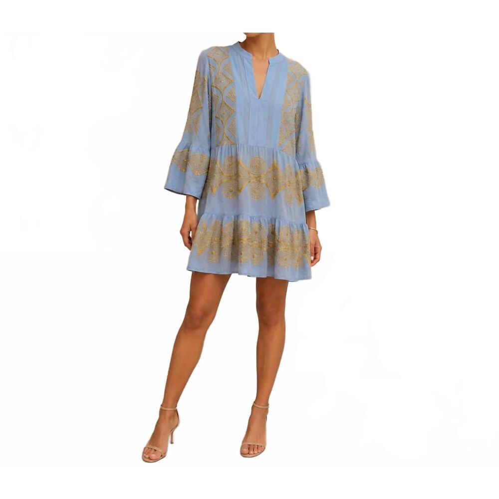 NEW MYSTERY RESORT echo mini dress in blue